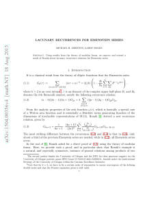Lacunary recurrences for Eisenstein series
