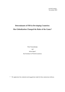 Determinants of FDI in Developing Countries