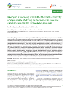 the thermal sensitivity and plasticity of diving