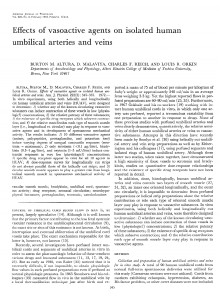 Effects of vasoactive agents on isolated human umbilical arteries