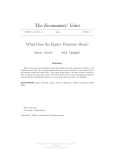 What Does the Equity Premium Mean? - UQ eSpace