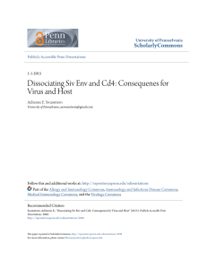 Dissociating Siv Env And Cd4: Consequenes For Virus And Host