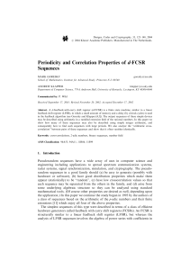 Periodicity and Correlation Properties of d