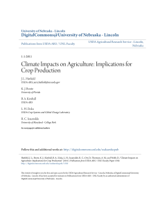 Implications for Crop Production - DigitalCommons@University of