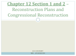 Reconstruction Plans and Congressional Reconstruction