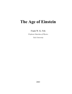 The Age of Einstein