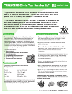 TRIGLYCERIDES - Is Your Number Up?
