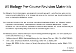 AS Biology Pre-Course Revision Materials