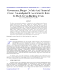 Governance, Budget Deficits And Financial Crisis: An Analysis Of