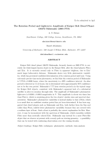 The Rotation Period and Lightcurve Amplitude of Kuiper Belt Dwarf