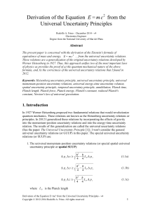 Derivation of the Equation E=mc2-v3