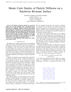 Monte Carlo Studies of Particle Diffusion on a