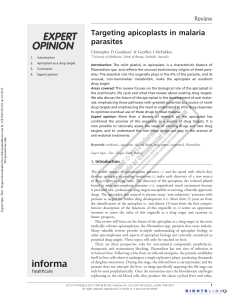 Targeting apicoplasts in malaria parasites