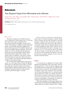 Babesiosis Two Atypical Cases From Minnesota and a Review