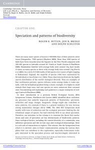Speciation and patterns of biodiversity - Assets