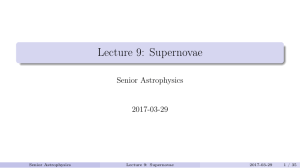 Lecture 9: Supernovae