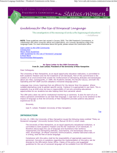 UNH-Nonsexist Language Guidelines-President`s