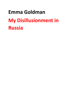 Emma Goldman My Disillusionment in Russia