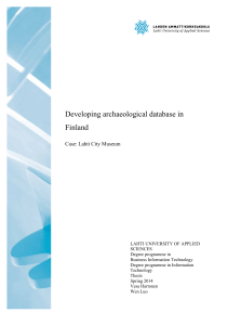 Developing archaeological database in Finland