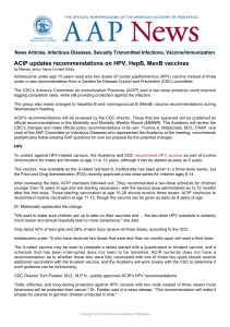 ACIP updates recommendations on HPV, HepB, MenB vaccines