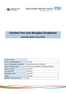 Chicken Pox and Shingles Guidelines