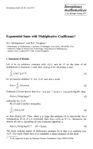 Exponential sums with multiplicative coefficients