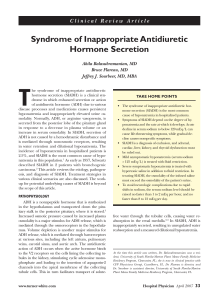 Syndrome of Inappropriate Antidiuretic Hormone Secretion