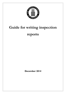 Guide for writing inspection reports