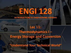 Thermodynamics I: Energy Storage and Conversion