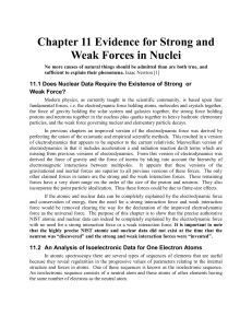 Chapter 11 Evidence for Strong and Weak Forces in Nuclei