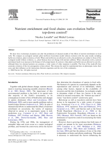 Nutrient enrichment and food chains: can evolution buffer top