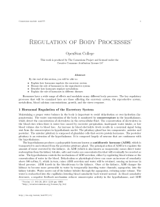 Regulation of Body Processes