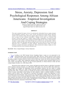 Stress, Anxiety, Depression And Psychological Responses Among