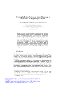 Detecting Inflection Patterns in Natural Language by Minimization of