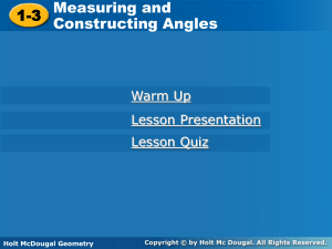 1-3 Measuring and Constructing Angles