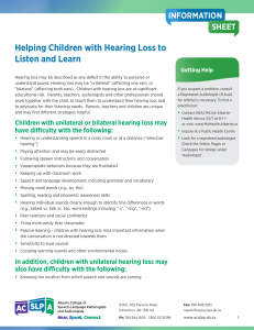 Helping Children With Hearing Loss to Listen and Learn