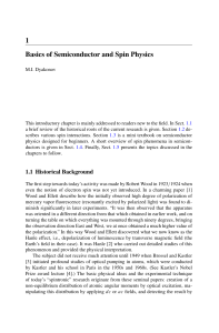 1 Basics of Semiconductor and Spin Physics