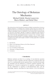 The Ontology of Bohmian Mechanics