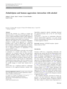 Zolmitriptan and human aggression: interaction