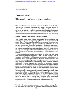 Progress report The control of pancreatic secretion
