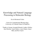Knowledge and Natural Language Processing in Molecular Biology
