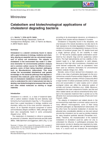 Catabolism and biotechnological applications of cholesterol