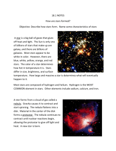 18.1 NOTES How are stars formed? Objective: Describe how stars