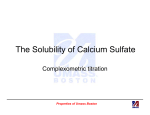 The Solubility of Calcium Sulfate