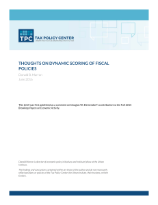 thoughts on dynamic scoring of fiscal policies