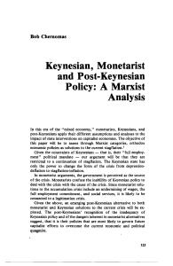 Keynesian, Monetarist and Post-Keynesian Policy: A Marxist Analysis