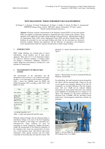 NEW DIAGNOSTIC TOOLS FOR HIGH VOLTAGE BUSHINGS