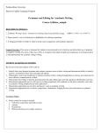 Grammar and Editing for Academic Writing Level 5 Sample Syllabus
