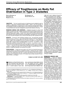 Efficacy of Troglitazone on Body Fat Distribution in