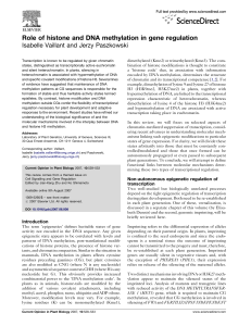 Role of histone and DNA methylation in gene regulation